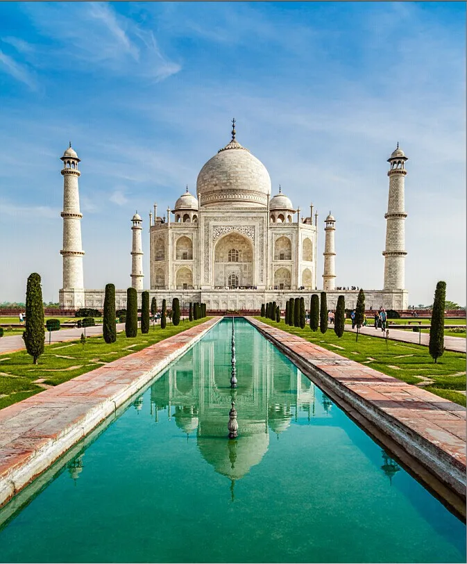 Фон для фотостудии 10x10FT с мраморным Taj Mahal Mosque Blue Sky свадебной фотосъемки на заказ