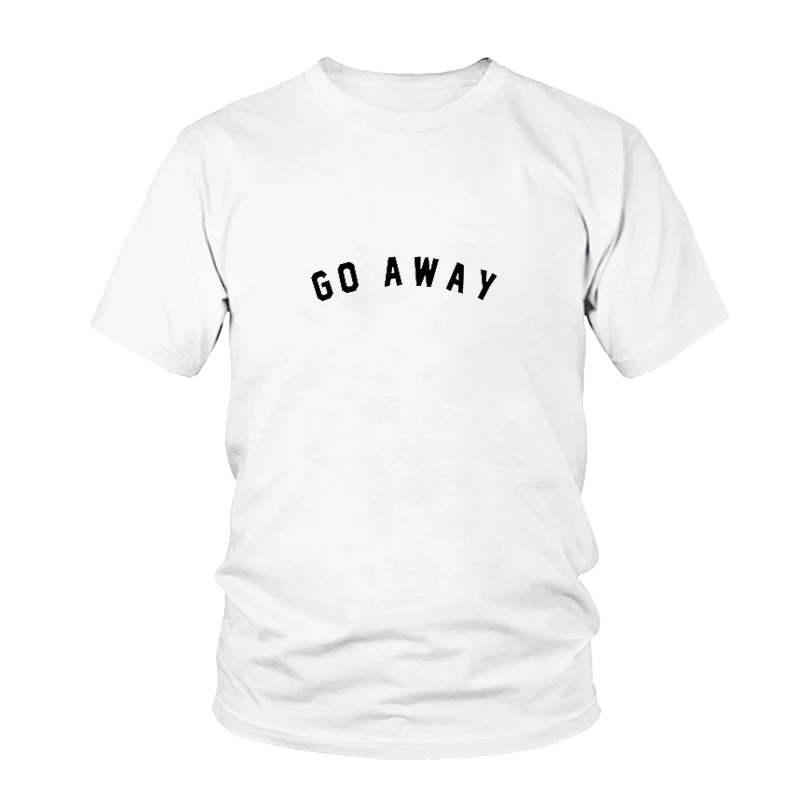 Womens T Shirt Summer GO AWAY Letter Printed T-shirt Harajuku Short Sleeve Funny Cotton O-Neck Black/White Femme Tumblr T-shirts
Womens T Shirt Summer GO AWAY Letter Printed T-shirt Harajuku Short Sleeve Funny Cotton O-Neck Black/White Femme Tumblr T-shirts