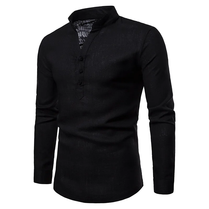 2019 Autumn Linen Long Sleeve Shirt Men Solid Stand Neck Casual Button Shirts Spring Linen High Quality Top Size S-XXL
2019 Autumn Linen Long Sleeve Shirt Men Solid Stand Neck Casual Button Shirts Spring Linen High Quality Top Size S-XXL
