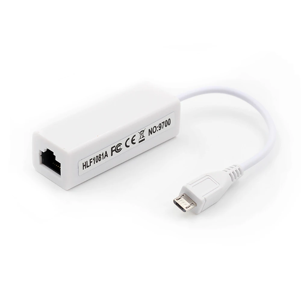 100pcs Micro USB 2.0 Male To RJ45 Female Ethernet LAN Network Card Adapter For Windows Android PC Laptop Tablet RD9700 IC | Электроника