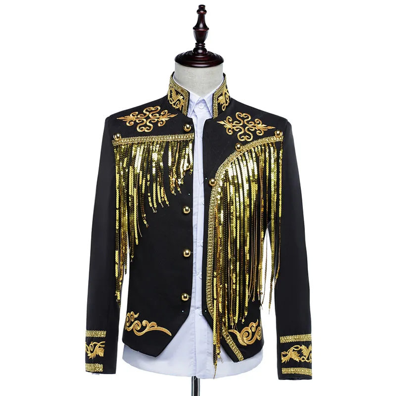 Black and white Mens blazer masculino blazer men costume homme men blazer designs men spring jacket with tassel
Black and white Mens blazer masculino blazer men costume homme men blazer designs men spring jacket with tassel