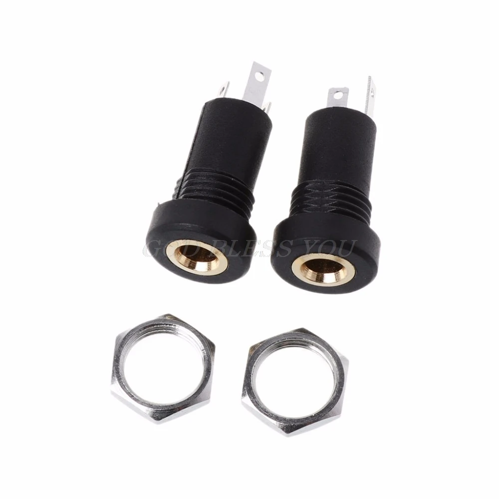 2PCS 3.5MM Audio Jack Socket 3 Pole Black Stereo Solder Panel Mount Gold With Nuts Connector Drop Shipping
2PCS 3.5MM Audio Jack Socket 3 Pole Black Stereo Solder Panel Mount Gold With Nuts Connector Drop Shipping