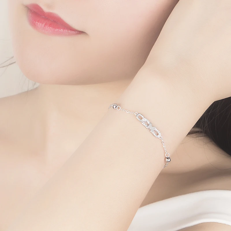 925 Sterling Silver Fine Love Chain Bracelet for Female Charms Bracelets Letter Bangles Women Silver Jewelry
925 Sterling Silver Fine Love Chain Bracelet for Female Charms Bracelets Letter Bangles Women Silver Jewelry