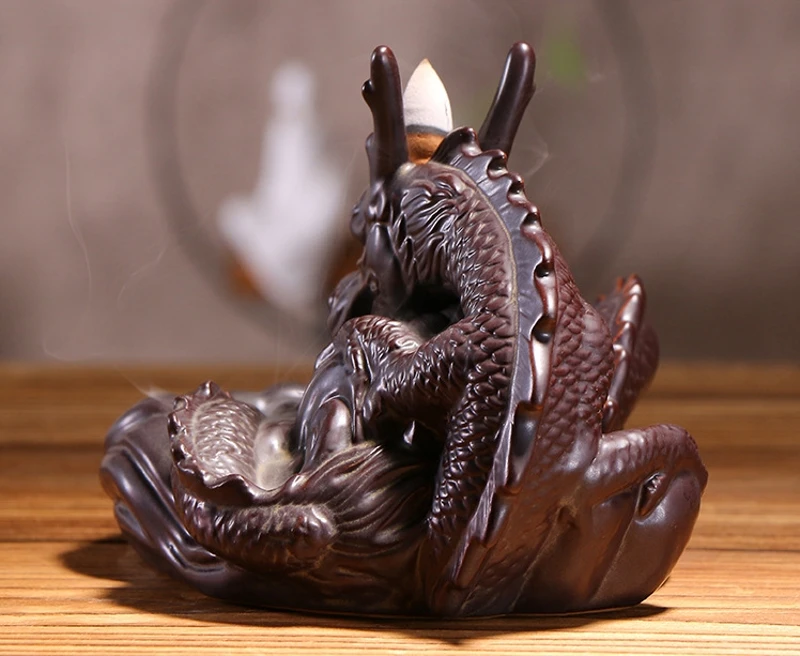 Backflow Incense Burner Ceramic Dragon Stick Incense Holder Censer Smoke Flow Waterfall Home Decor
Backflow Incense Burner Ceramic Dragon Stick Incense Holder Censer Smoke Flow Waterfall Home Decor