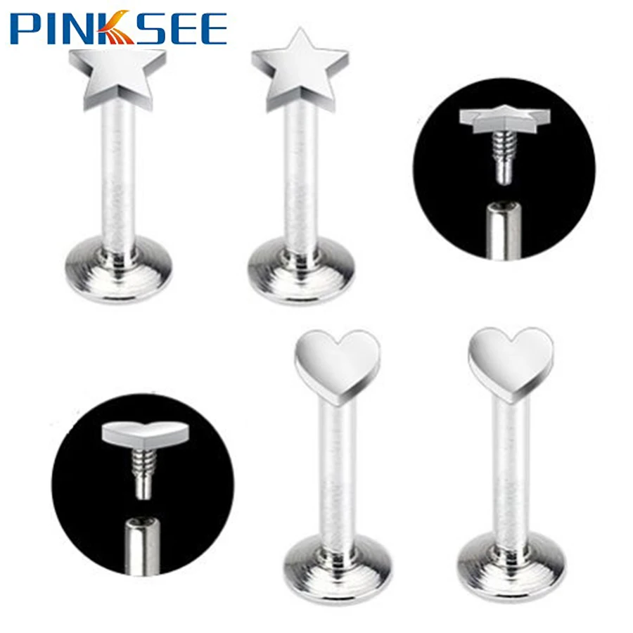 Ear Piercing Lip Labret Cartilage Helix Tragus Star Heart Barbell Bar Earrings Surgical Steel Ear Studs Body Piercing 6-10mm
Ear Piercing Lip Labret Cartilage Helix Tragus Star Heart Barbell Bar Earrings Surgical Steel Ear Studs Body Piercing 6-10mm