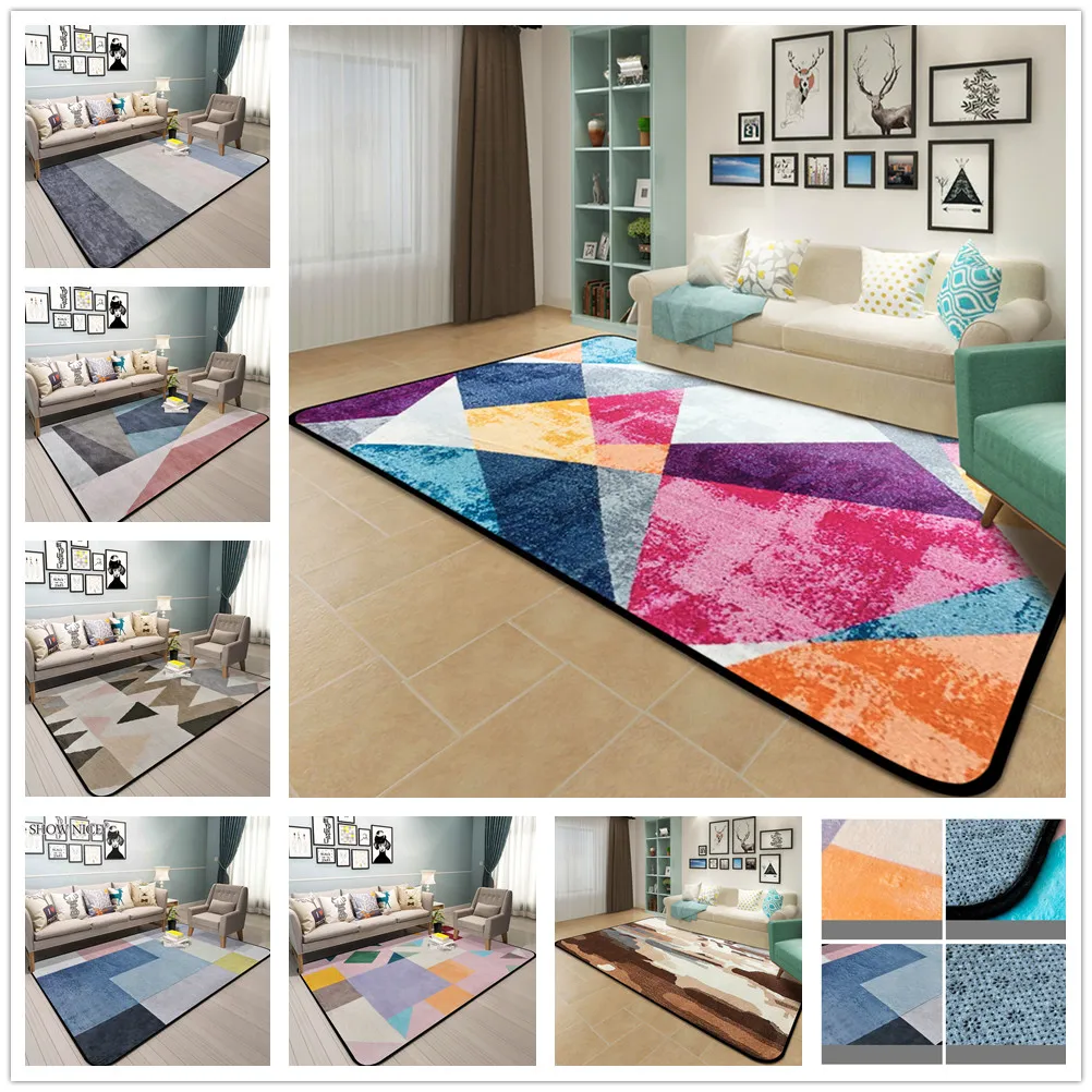 Colorful Spliced Carpets for Parlor Soft Flannel Living Room Area Rug Geometric Design Carpet Cloakroom Bedroom Anti-Slip Mat
Colorful Spliced Carpets for Parlor Soft Flannel Living Room Area Rug Geometric Design Carpet Cloakroom Bedroom Anti-Slip Mat