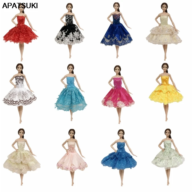 

10pcs/lot Random Fashion Ballet Dresses For Barbie Doll Clothes Gown Clothes For Barbie Dolls Outfits 1/6 Doll Accessories