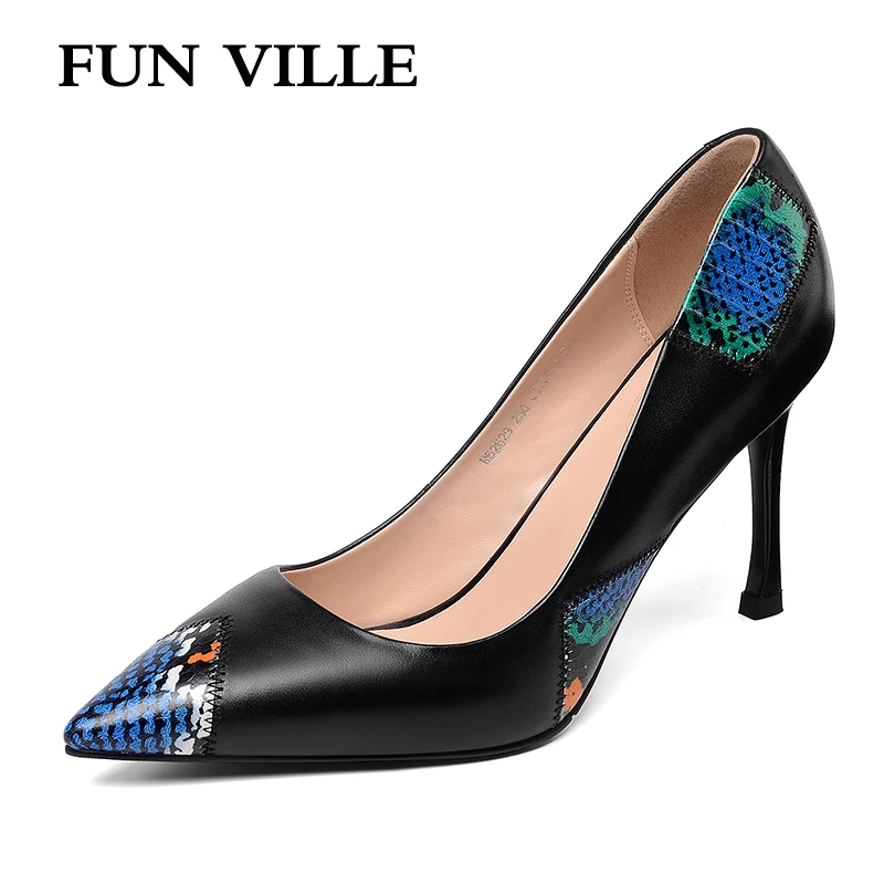 FUN VILLE New Fashion Spring Summer Women pumps Genuine Leather High heels Shoes Sexy Woman Casual shoes Ladies Party shoes
FUN VILLE New Fashion Spring Summer Women pumps Genuine Leather High heels Shoes Sexy Woman Casual shoes Ladies Party shoes