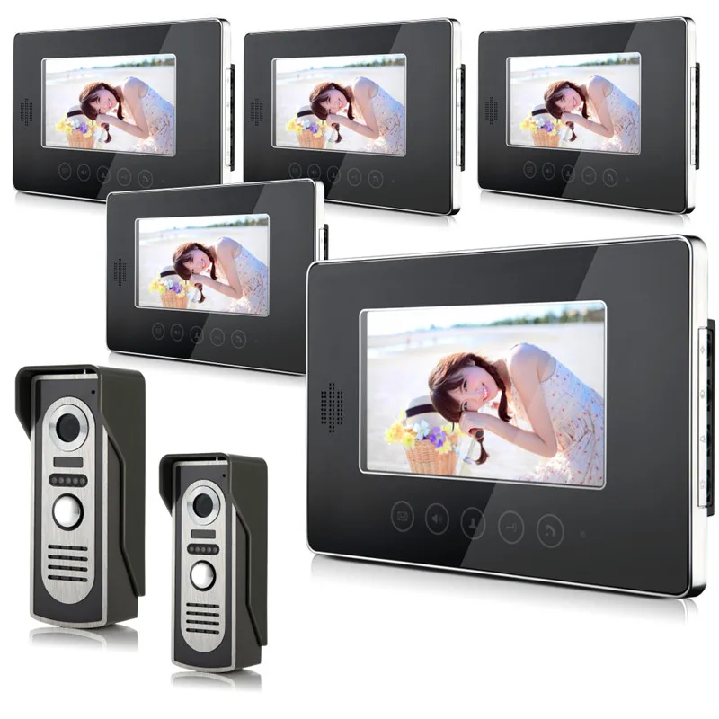 Hot Sale Touch Key SmartHome Black 7Inch TFT LCD Screen Video Intercom Phone,Two to Five Video Doorphone Kit Configuration D236a
Hot Sale Touch Key SmartHome Black 7Inch TFT LCD Screen Video Intercom Phone,Two to Five Video Doorphone Kit Configuration D236a