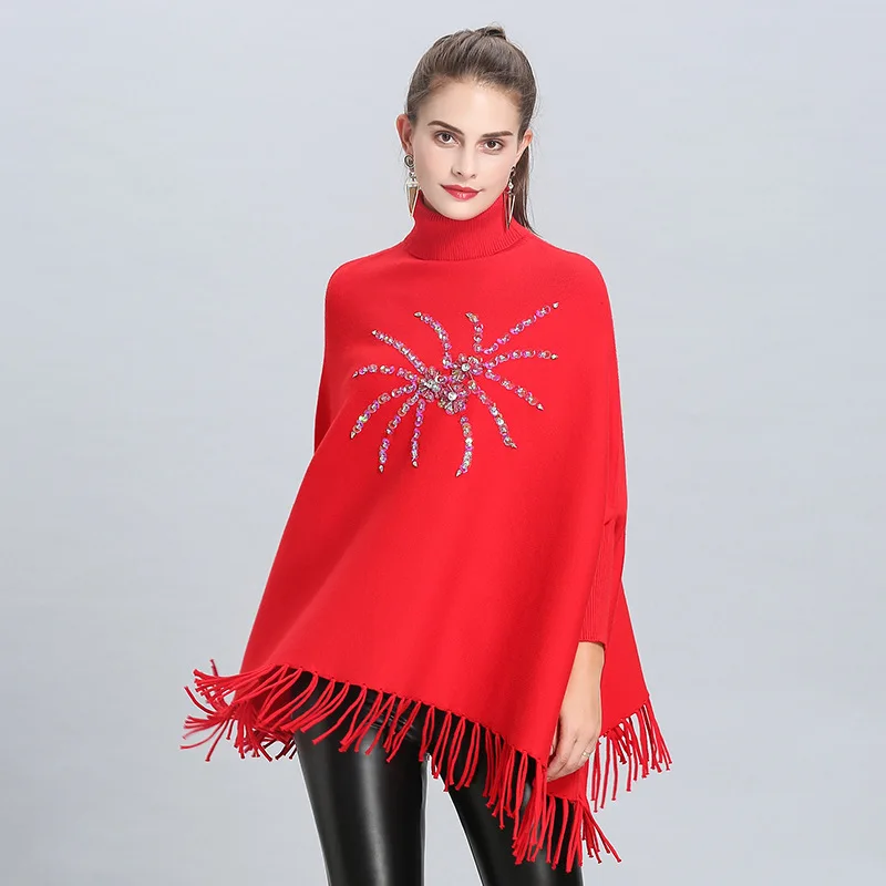 2018 New Fashion winter warm Poncho for women/ladies Thicken Spider Pattern Solid shawls and wraps High Neckline Long Tassel
2018 New Fashion winter warm Poncho for women/ladies Thicken Spider Pattern Solid shawls and wraps High Neckline Long Tassel