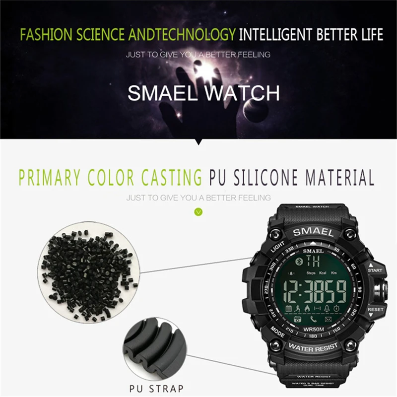 Watch For Men Smael Fashion Men's Smart Watch Bluetooth Digital Sports Wrist Watch Waterproof Fashion Top Quality Watches
Watch For Men Smael Fashion Men's Smart Watch Bluetooth Digital Sports Wrist Watch Waterproof Fashion Top Quality Watches