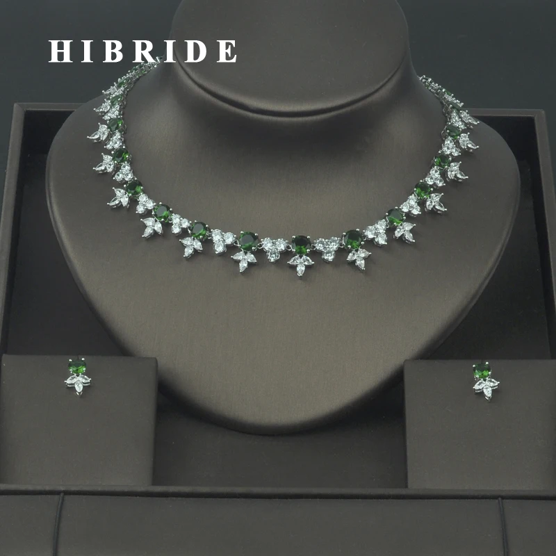 HIBRIDE Clear Red Green Blue Cubic Zirconia Indian Jewelry Sets For Women Earring Necklace Set Bridal Dress Accessories N-304
HIBRIDE Clear Red Green Blue Cubic Zirconia Indian Jewelry Sets For Women Earring Necklace Set Bridal Dress Accessories N-304