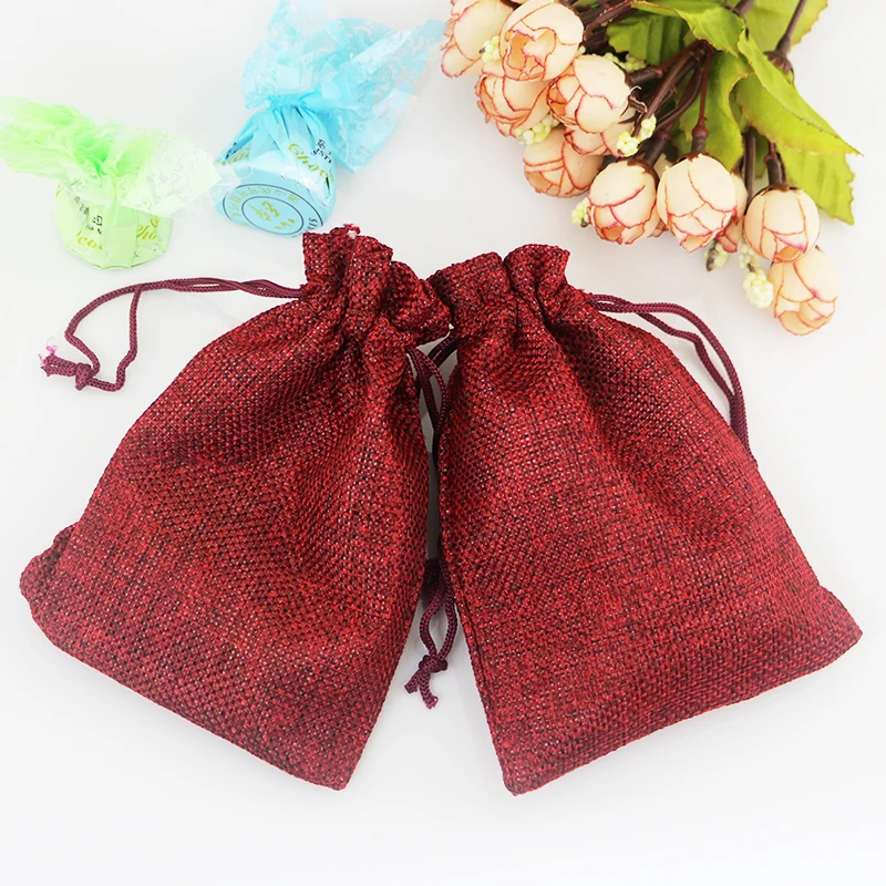 High Quality 10pcs/lot 10x14cm Deep Red Linen Drawstring Jewelry Packaging Bags Jute Gift Wraping Pouches Accept Logo Printing
High Quality 10pcs/lot 10x14cm Deep Red Linen Drawstring Jewelry Packaging Bags Jute Gift Wraping Pouches Accept Logo Printing