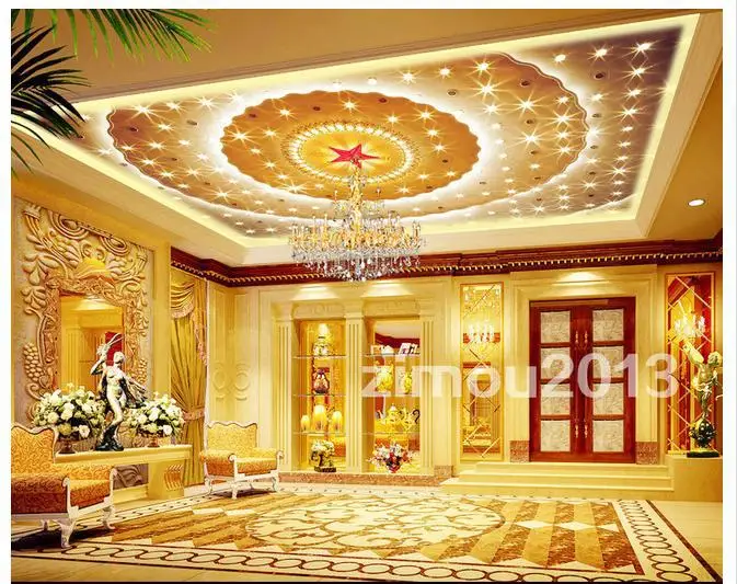 Custom 3d ceiling wallpaper The great hall of the people zenith hotel room mural | Обустройство дома