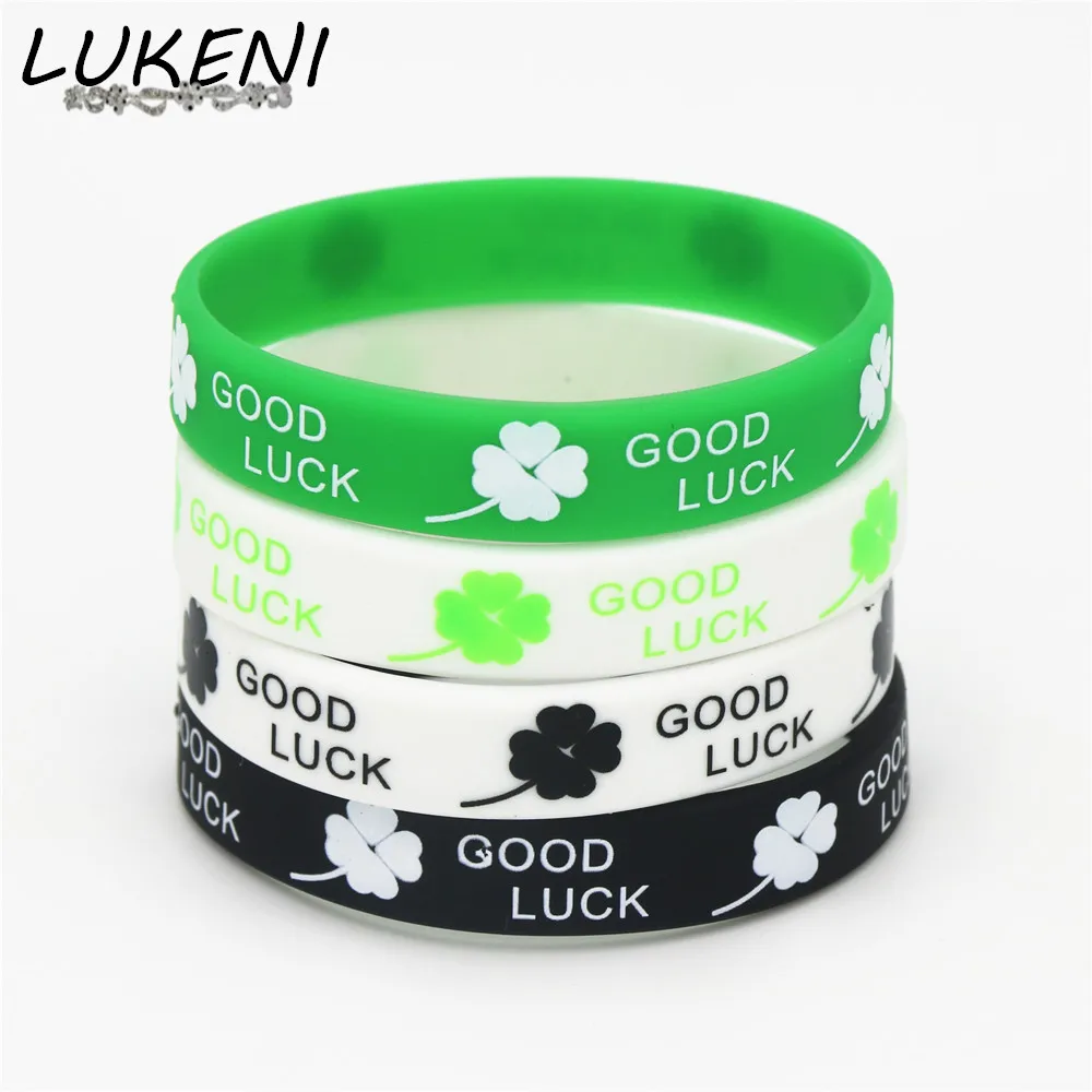 1PC New Sports Clover Good Luck Silicone Wristband Black Green White Silicone Rubber Bracelets&Bangles Girls Boys Gifts SH206
1PC New Sports Clover Good Luck Silicone Wristband Black Green White Silicone Rubber Bracelets&Bangles Girls Boys Gifts SH206