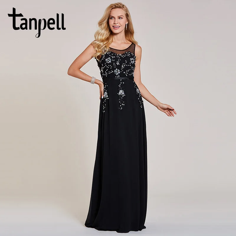 Женское вечернее платье Tanpell, Черное длинное платье в пол без рукавов, с глубоким декольте, с аппликацией, с открытой спиной, для выпускного
Женское вечернее платье Tanpell, Черное длинное платье в пол без рукавов, с глубоким декольте, с аппликацией, с открытой спиной, для выпускного