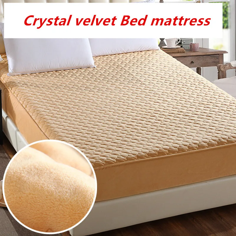 Europe Autumn And Winter Thicken Warm crystal velvet Bed mattress Non-slip mattress Cotton quilt cover solid color bed cover
Europe Autumn And Winter Thicken Warm crystal velvet Bed mattress Non-slip mattress Cotton quilt cover solid color bed cover
