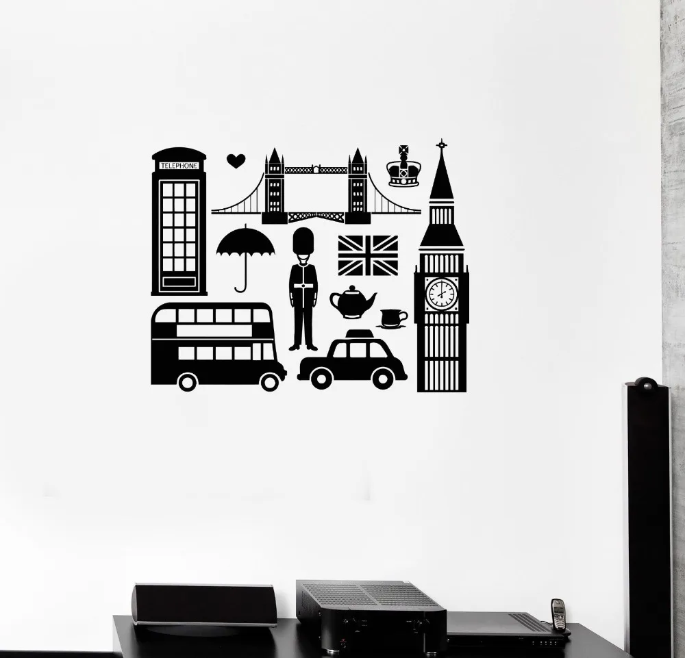 Виниловая наклейка английский Англия символ Биг Бен London Наклейки на стену