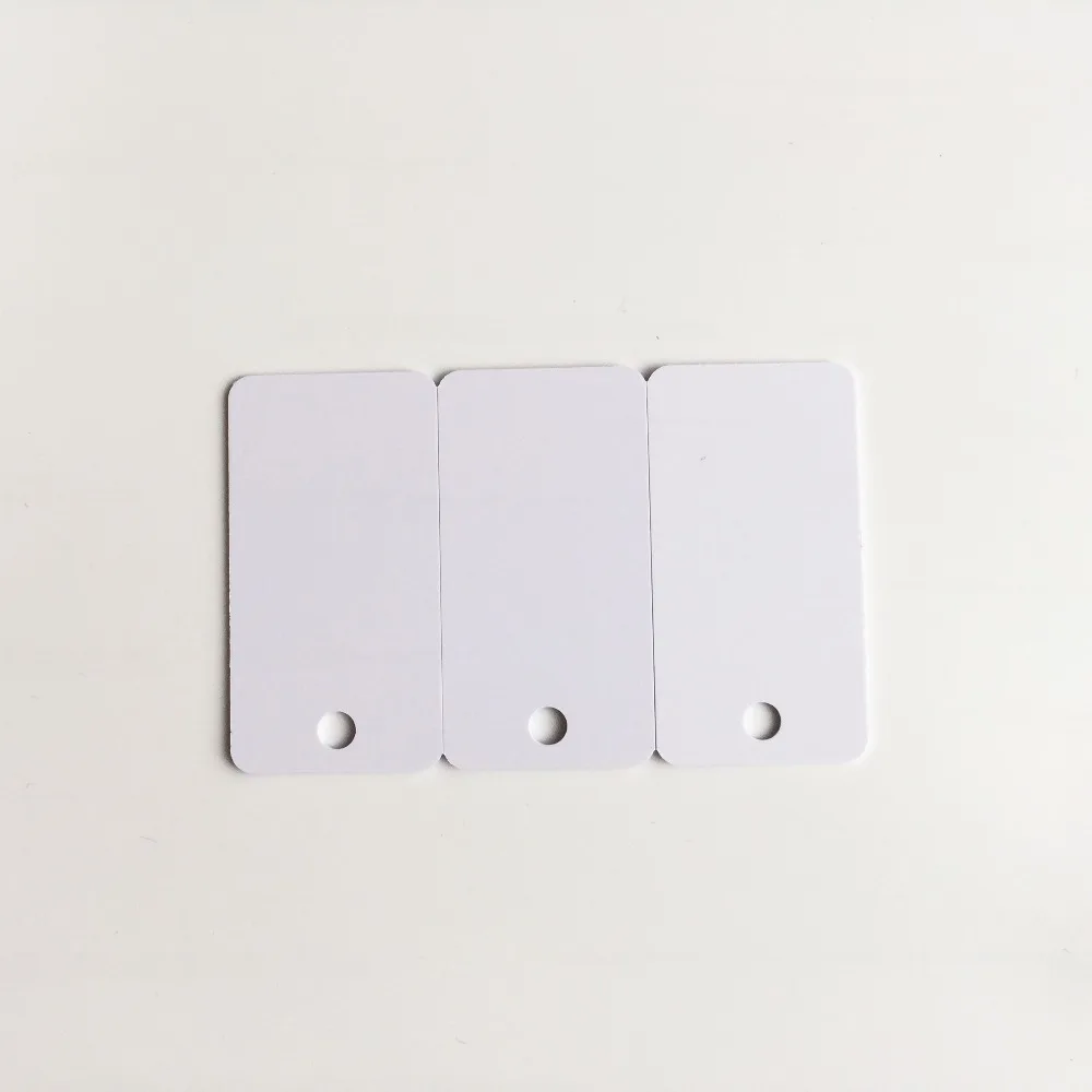 100 шт пустая белая струйная печать 3up ПВХ ID карта жесткий пластик 3Up Keytag + 1 лоток