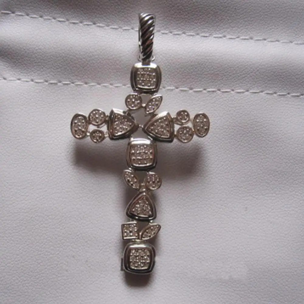 Solid Sterling Silver Jewelry Diamond Confetti Cross Pendant Design 925 Silver Women Enhancer Christmas Gifts Mother's Day Gifts
Solid Sterling Silver Jewelry Diamond Confetti Cross Pendant Design 925 Silver Women Enhancer Christmas Gifts Mother's Day Gifts