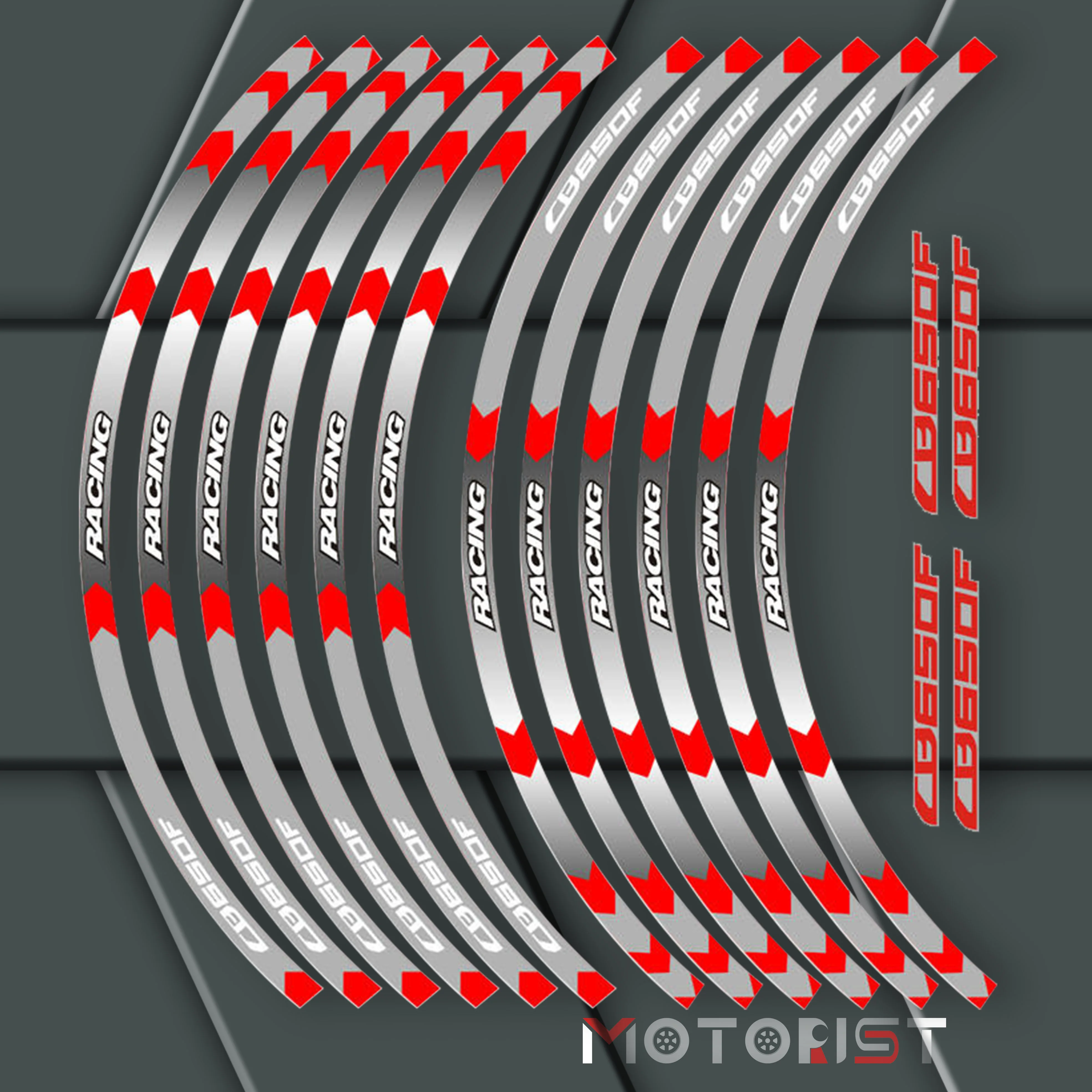 a set of 12pcs high quality motorcycle wheel decals waterproof Reflective stickers rim stripes For Honda CB650F
a set of 12pcs high quality motorcycle wheel decals waterproof Reflective stickers rim stripes For Honda CB650F