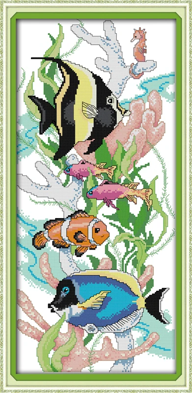 Tropical fish (3) cross stitch kit 14ct 11ct pre stamped canvas embroidery DIY handmade needlework
Tropical fish (3) cross stitch kit 14ct 11ct pre stamped canvas embroidery DIY handmade needlework