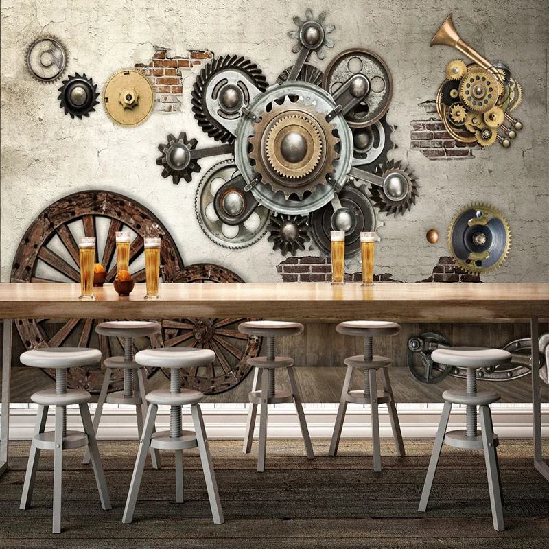 3D Wallpaper Retro Mechanical Gear Cafe Restaurant Bar KTV Background Wall Mural 3D Stereo Embossed Non-Woven Papel De Parede 3D
3D Wallpaper Retro Mechanical Gear Cafe Restaurant Bar KTV Background Wall Mural 3D Stereo Embossed Non-Woven Papel De Parede 3D