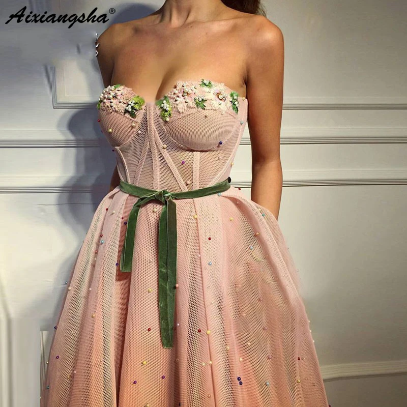 Pink Evening DressesSweetheart 3D Flower Green Velvet Sash Floor Length Tulle Long Zipper Back Floor Length Party Gown
Pink Evening DressesSweetheart 3D Flower Green Velvet Sash Floor Length Tulle Long Zipper Back Floor Length Party Gown