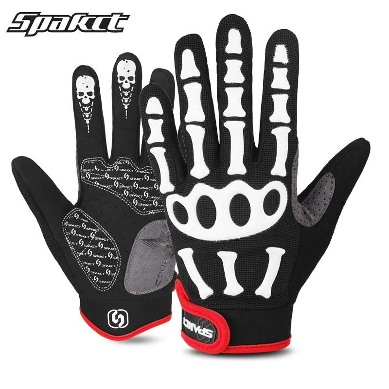 

SPAKCT Skull Bike Bicycle Gloves Long Finger Full Finger Riding Racing Cycling Gloves Silicone GEL Ciclismo Gloves Warm Winter