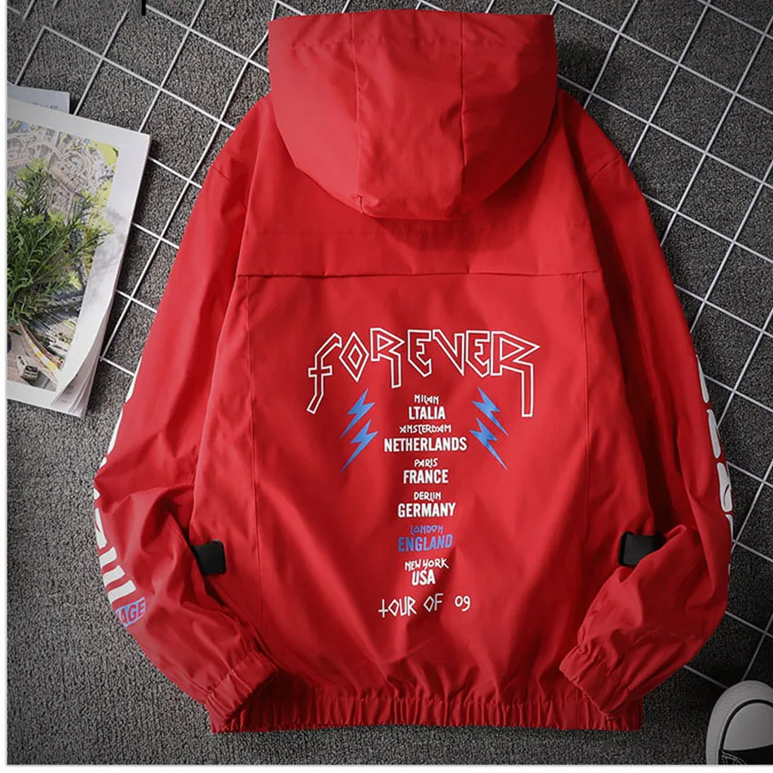 Fashion letter print jacket men hooded loose fit coat outerwear 2019 spring autumn collection
Fashion letter print jacket men hooded loose fit coat outerwear 2019 spring autumn collection