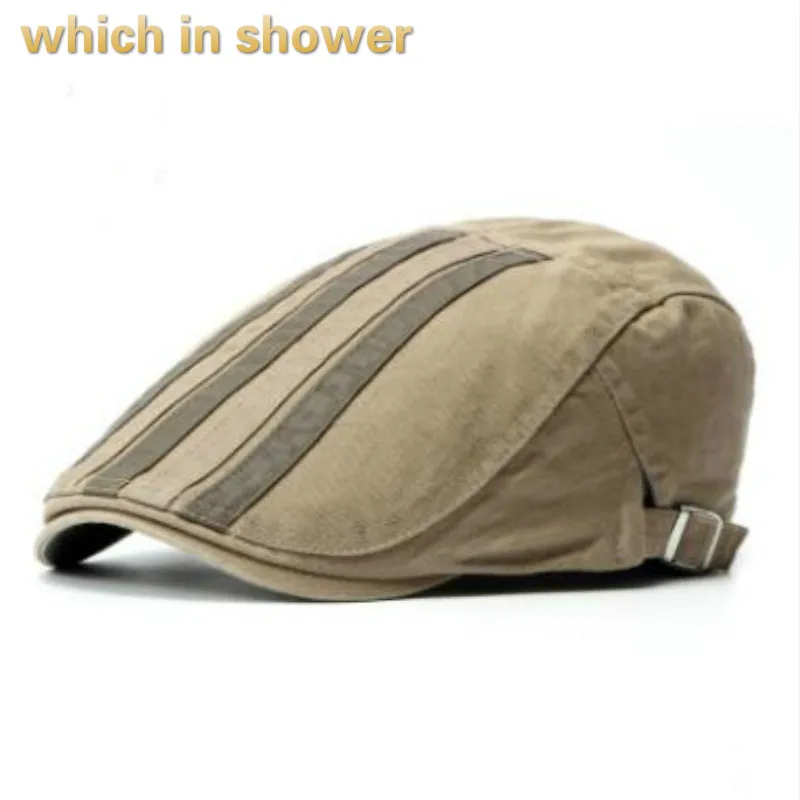 What in shower берет шляпа для женщин и мужчин Повседневная полосатая плоская кепка