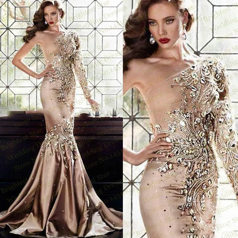 Luxury Crystal Mermaid Evening Gowns 2019 Abaya Dubai One Shoulder Long Formal Dress Muslim Arabic Long Sleeve Prom Party Gowns
Luxury Crystal Mermaid Evening Gowns 2019 Abaya Dubai One Shoulder Long Formal Dress Muslim Arabic Long Sleeve Prom Party Gowns