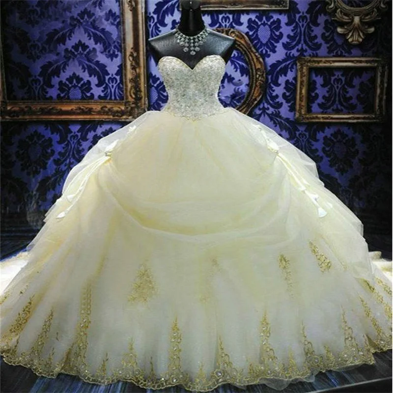 Gorgeous Princess Ball Gown Sweetheart Lace Beaded Bow Gowns Sweep Train Bridal Dresses vestido novia
Gorgeous Princess Ball Gown Sweetheart Lace Beaded Bow Gowns Sweep Train Bridal Dresses vestido novia