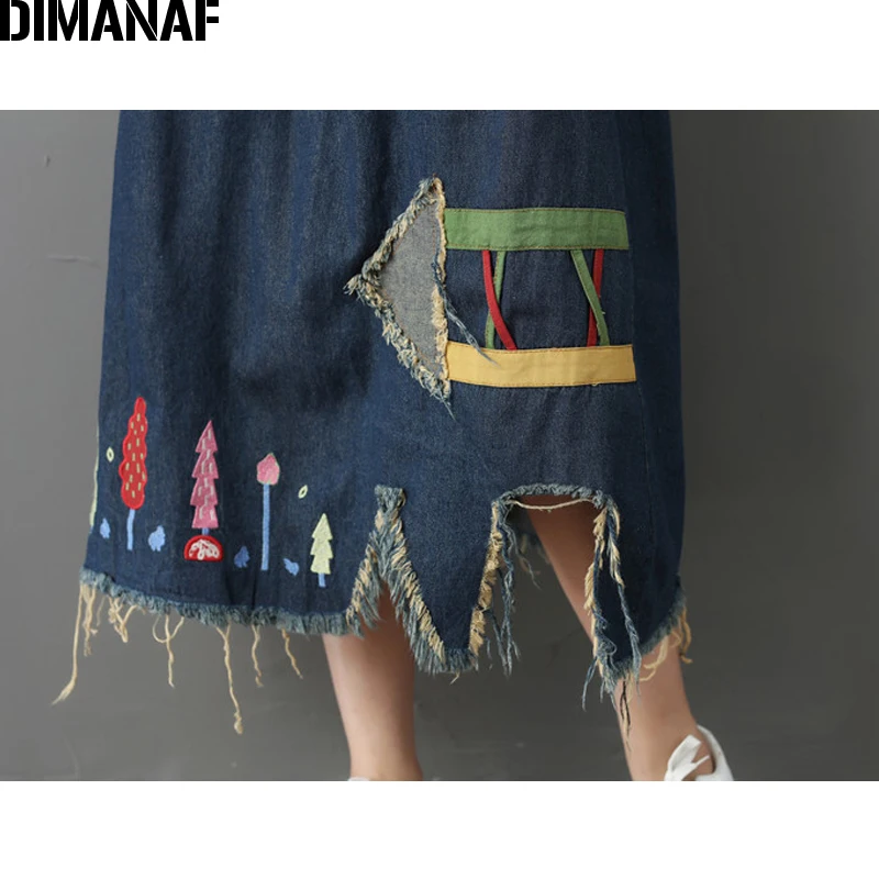 DIMANAF Plus Size Women Skirts Cotton Denim Bottoms Female Lady Jeans Skirts Loose Vintage Patchwork Appliques Summer 2019 New
DIMANAF Plus Size Women Skirts Cotton Denim Bottoms Female Lady Jeans Skirts Loose Vintage Patchwork Appliques Summer 2019 New