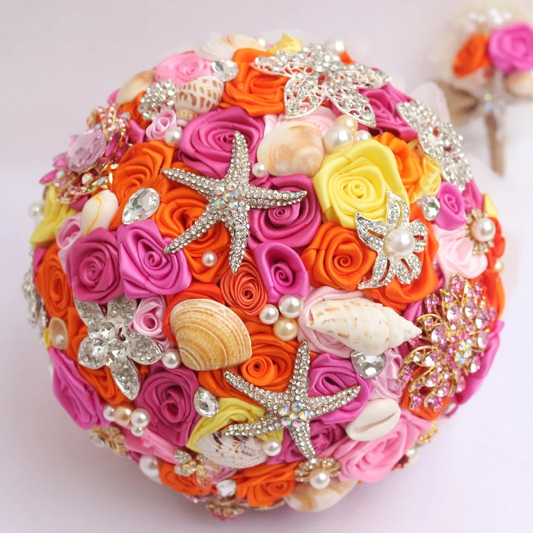 Orange & Pink Wedding Bouquet custom bridal brooch bouquet marine-themed starfish shell pearl bouquet wedding supplies
Orange & Pink Wedding Bouquet custom bridal brooch bouquet marine-themed starfish shell pearl bouquet wedding supplies