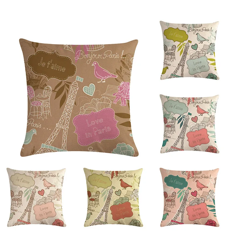 Cotton Linen Cushion Cover Retro Vintage France Paris Tower Pillow Cover Car Sofa 45x45cm Throw Pillowcase Home Decor
Cotton Linen Cushion Cover Retro Vintage France Paris Tower Pillow Cover Car Sofa 45x45cm Throw Pillowcase Home Decor