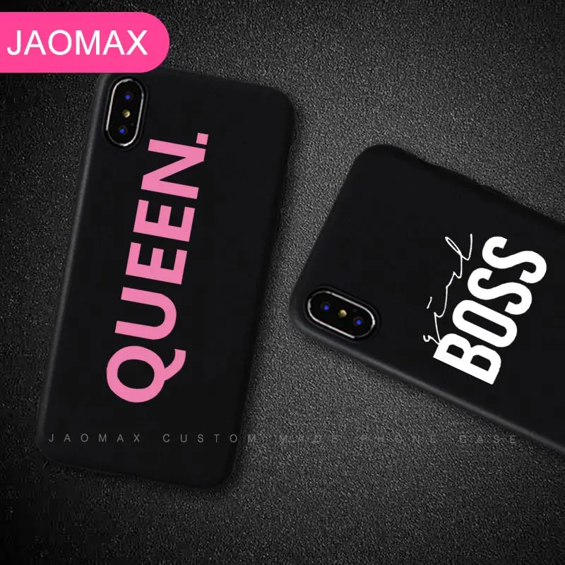 Jaomax мягкий силиконовый розовый чехол для телефона King queen Boss Black Apple iPhone 7 Plus 5s SE X XS Max