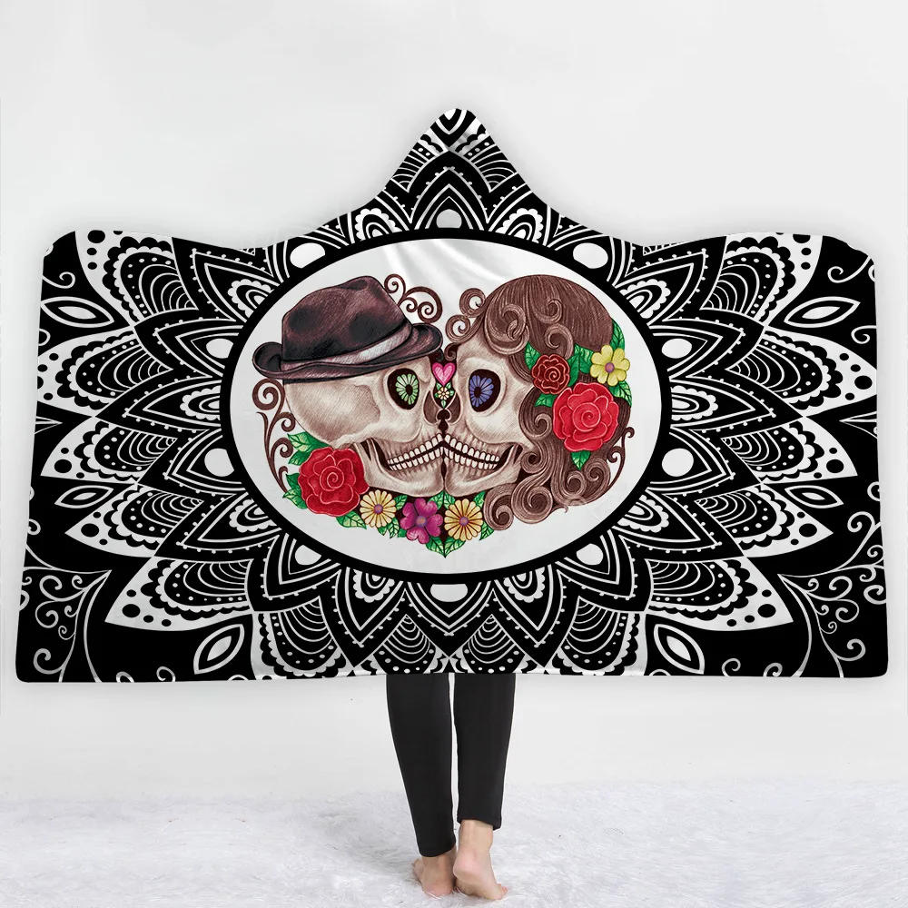 3D Printed Fashion Sugar Skull Flower Hooded Blanket for Adults Floral Gothic Sherpa Fleece Wearable Throw Dream Catcher Blanket
3D Printed Fashion Sugar Skull Flower Hooded Blanket for Adults Floral Gothic Sherpa Fleece Wearable Throw Dream Catcher Blanket