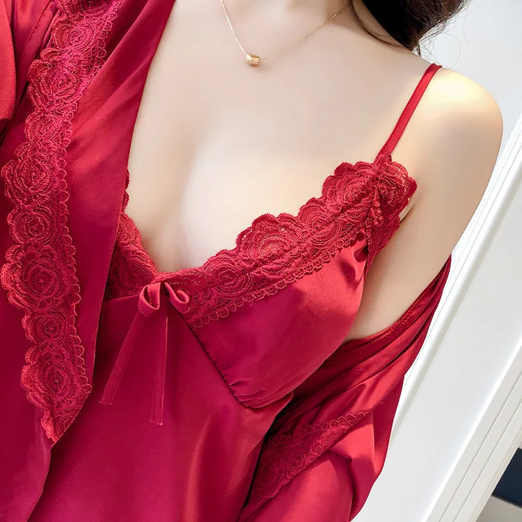 Women's Silk Robe 2 Piece Sleepwear Women Robe Set Nightgowns With Bathrobes 2019 Spring Summer Sexy Nighty Robe Fdfklak
Women's Silk Robe 2 Piece Sleepwear Women Robe Set Nightgowns With Bathrobes 2019 Spring Summer Sexy Nighty Robe Fdfklak