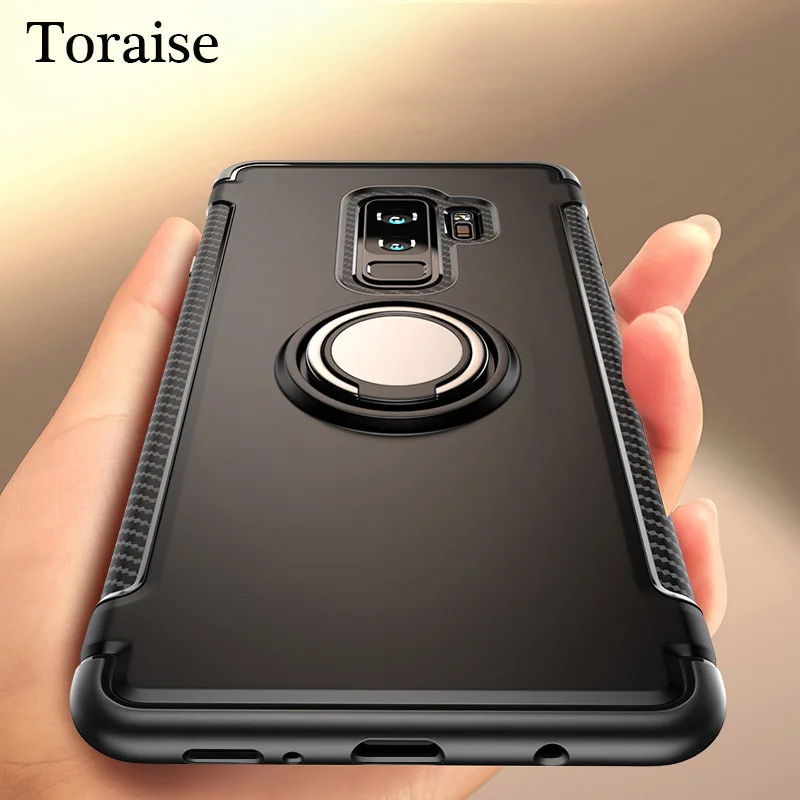 Чехол Toraise для Samsung S9 противоударный с металлическим кольцом-держателем