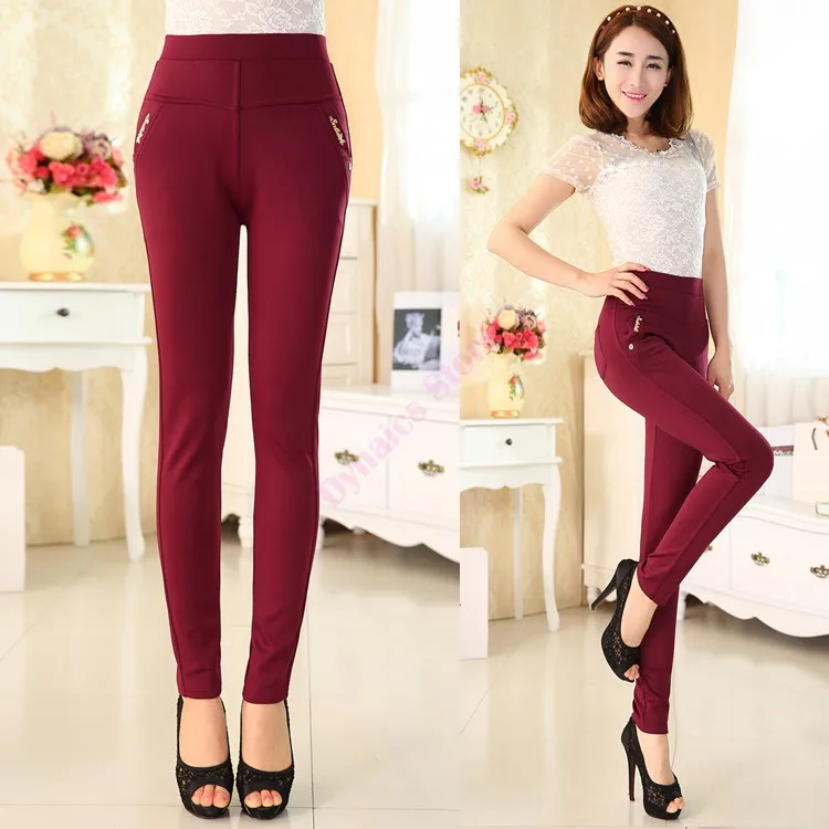 High Quality! 2015 Women Leggings Plus Waist Nylon Stretch Skinny Casual 5 Colors XL-XXL 30 | Женская одежда