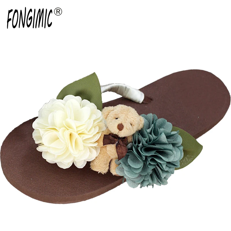 New summer hot sweet cute colorful handmade Artificial cartoon bear flowers flip flops Non slip flat casual beach women slippers
New summer hot sweet cute colorful handmade Artificial cartoon bear flowers flip flops Non slip flat casual beach women slippers