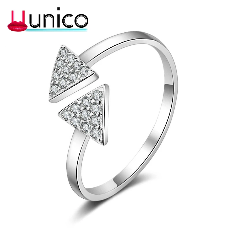 Uunico Triangular AAA Zircon Opening Rings Give Your Girlfriend's Birthday Gift Valentine's Day Girlfriends Wear jz017
Uunico Triangular AAA Zircon Opening Rings Give Your Girlfriend's Birthday Gift Valentine's Day Girlfriends Wear jz017