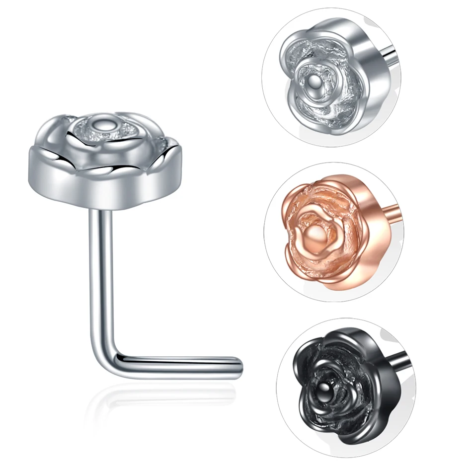 1PC Steel L Shape Nose Stud Piercings Rose Flower Nose Screw Nazir de Piercings Nostril Earring Piercings Jewelry Retainer 20G
1PC Steel L Shape Nose Stud Piercings Rose Flower Nose Screw Nazir de Piercings Nostril Earring Piercings Jewelry Retainer 20G