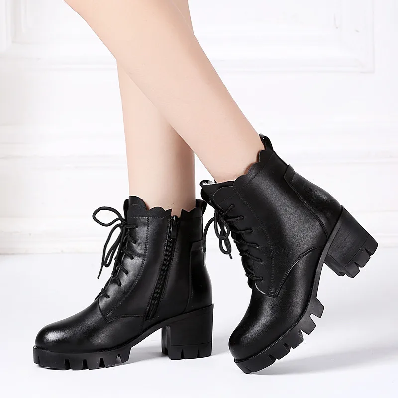 MoonMeek 2020 new genuine leather ankle boots round toe winter platform boots high heels shoes women wool keep warm sonw boots
MoonMeek 2020 new genuine leather ankle boots round toe winter platform boots high heels shoes women wool keep warm sonw boots