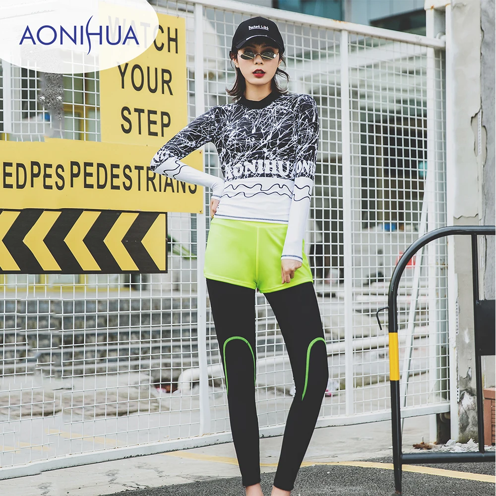 Aonihua Sport Swimsuit Women Two Pieces Running Exercise Swim Swer Long Sleeve Swimsuit Female Separate 1940
Aonihua Sport Swimsuit Women Two Pieces Running Exercise Swim Swer Long Sleeve Swimsuit Female Separate 1940