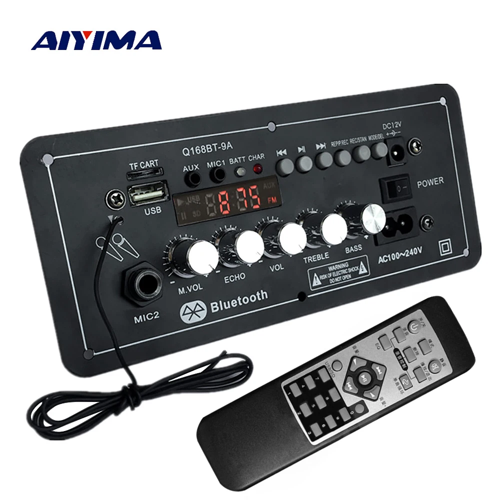 Фото AIYIMA 12 В AC220V Bluetooth Сабвуфер Мощность усилитель доска караоке аудио Поддержка AUX