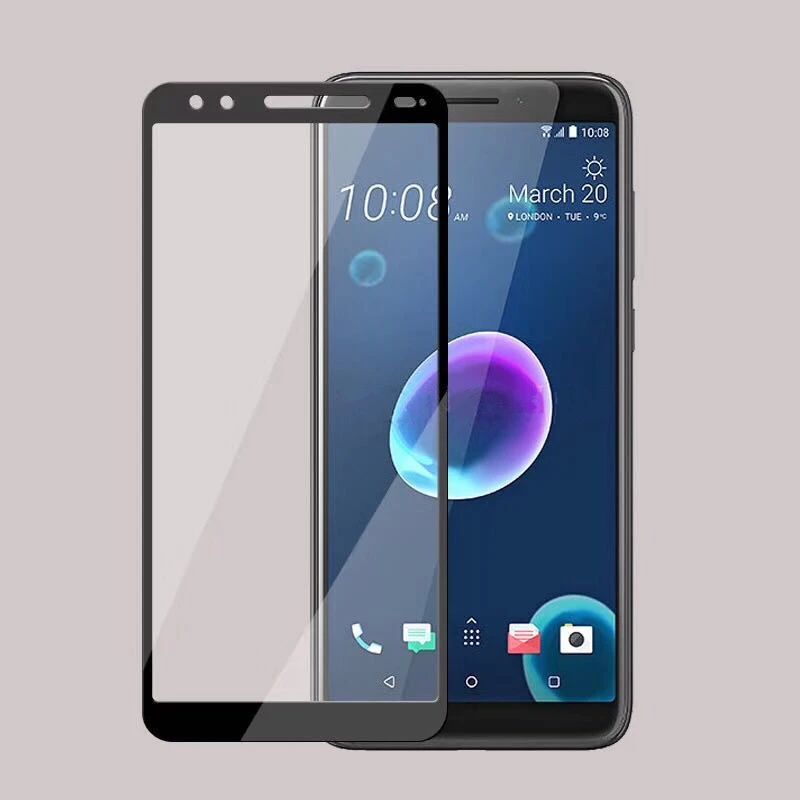 

Full Cover Glue Tempered Glass For HTC Desire 12 12S Plus D12 D12Plus 12Plus D12S Screen Protector white Black Protective Film
