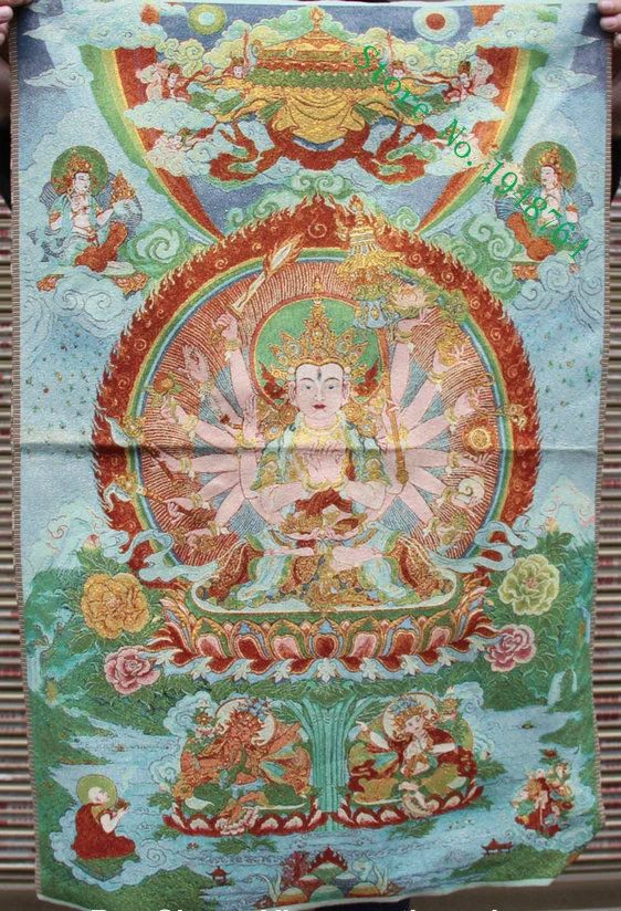 36 inch Tibet Silk embroidery 1000 Arms Avalokiteshvara Goddess Thangka Paintings Mural
36 inch Tibet Silk embroidery 1000 Arms Avalokiteshvara Goddess Thangka Paintings Mural