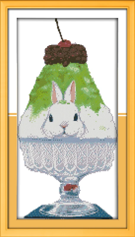 The rabbit ice cream cross stitch kit cartoon 14ct 11ct count print canvas stitching embroidery DIY handmade needlework
The rabbit ice cream cross stitch kit cartoon 14ct 11ct count print canvas stitching embroidery DIY handmade needlework